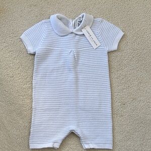 Janie and Jack White Knit Peter Pan Collar One-Piece